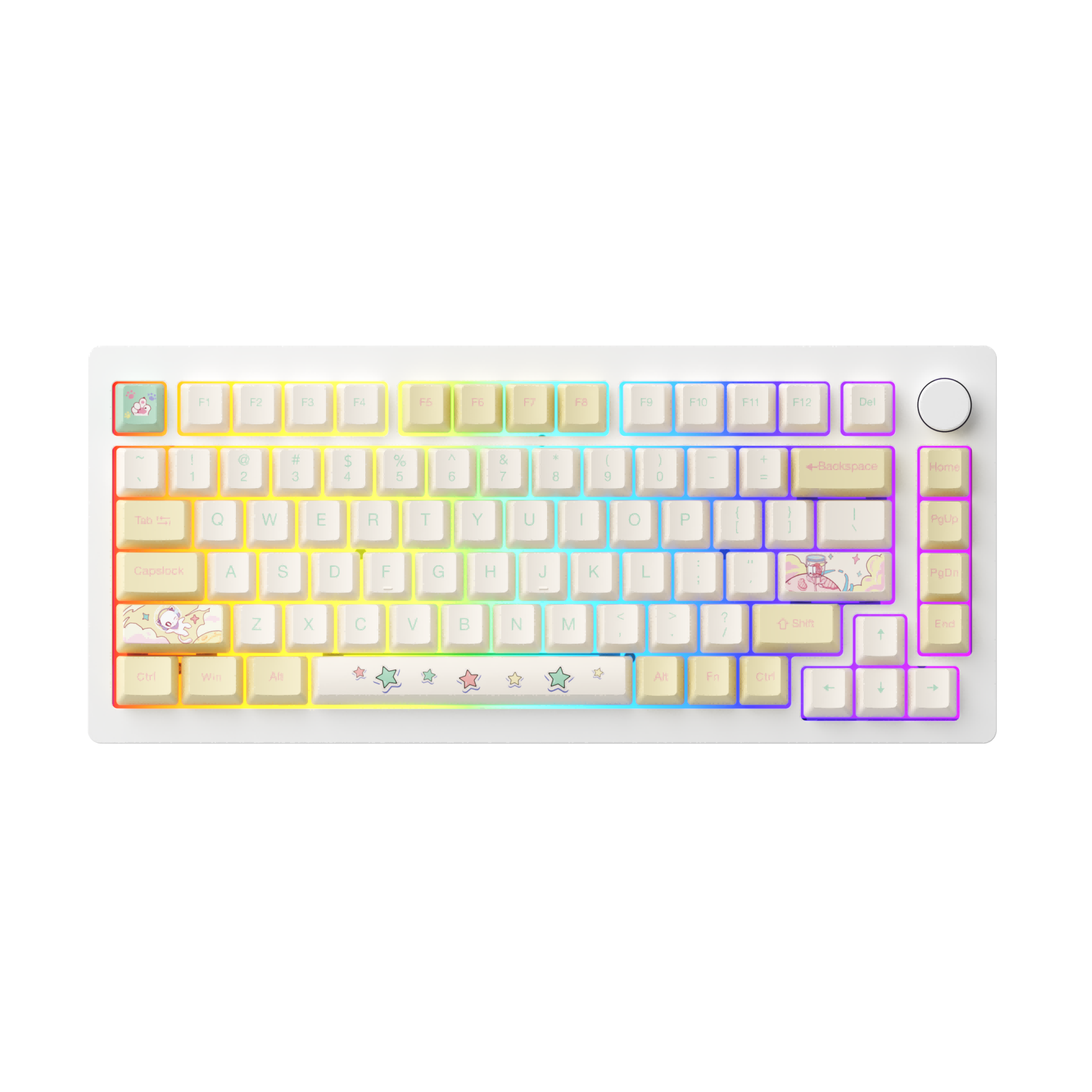 white monsgeek m1w aluminum mechanical keyboard