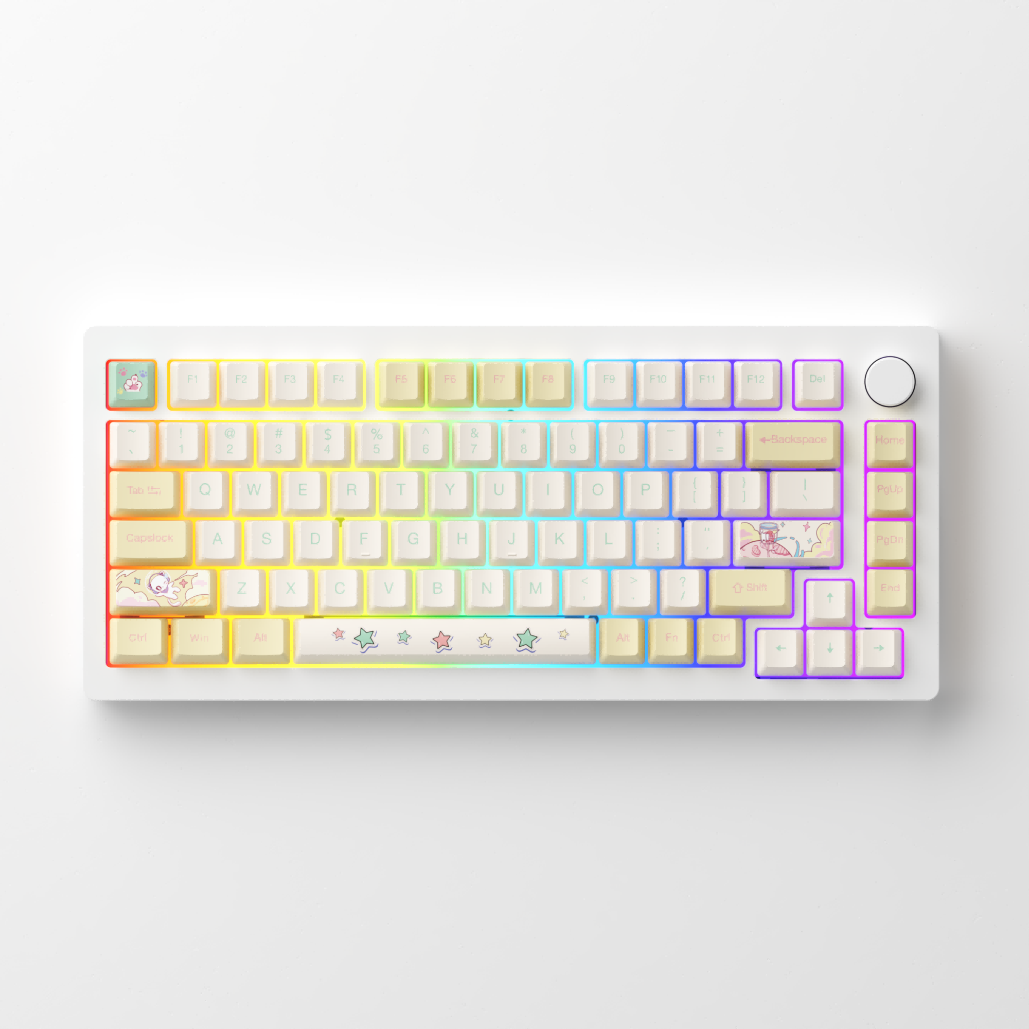 white rgb monsgeek m1w aluminum mechanical keyboard