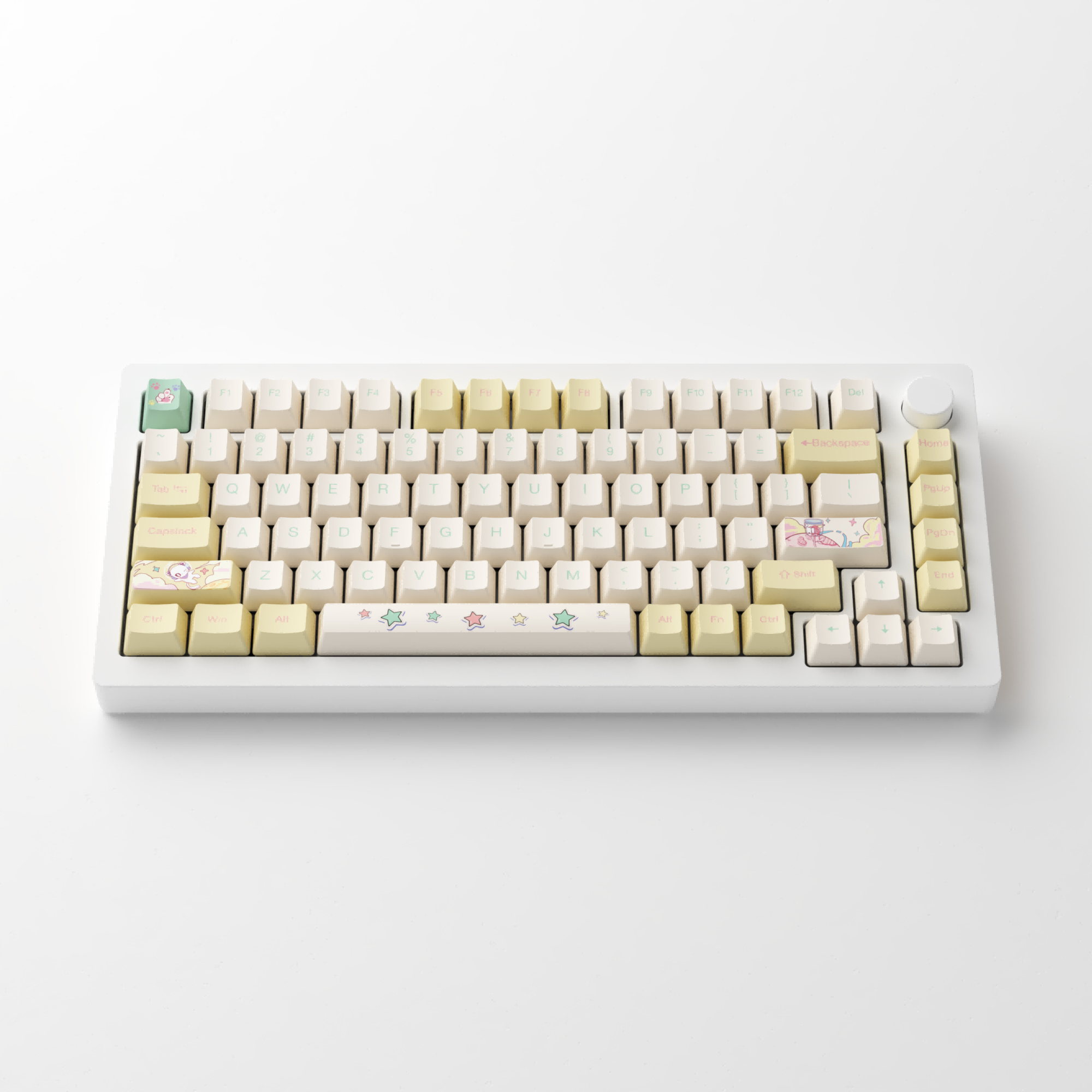 white monsgeek m1w aluminum mechanical keyboard