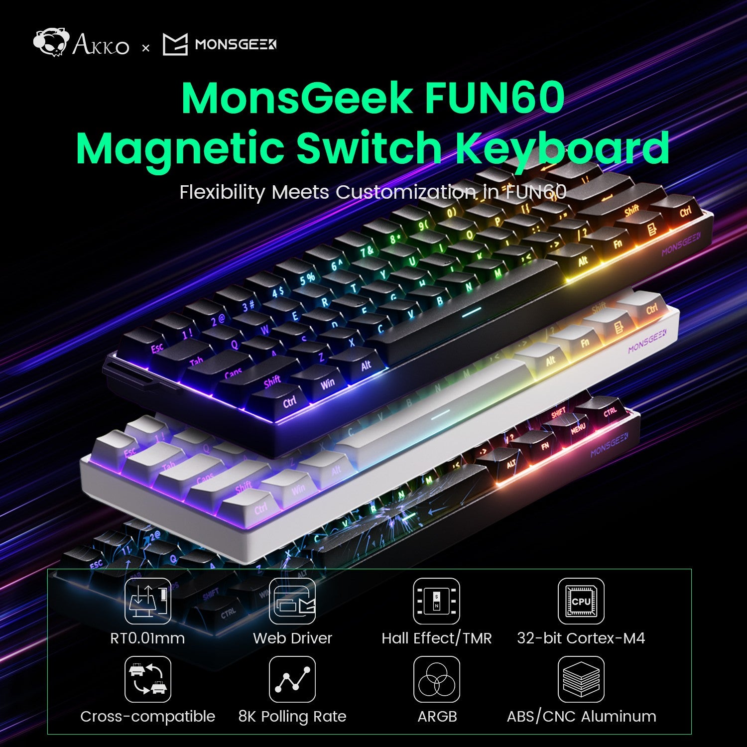 FUN60 TMR/HE Magnetic Keyboard