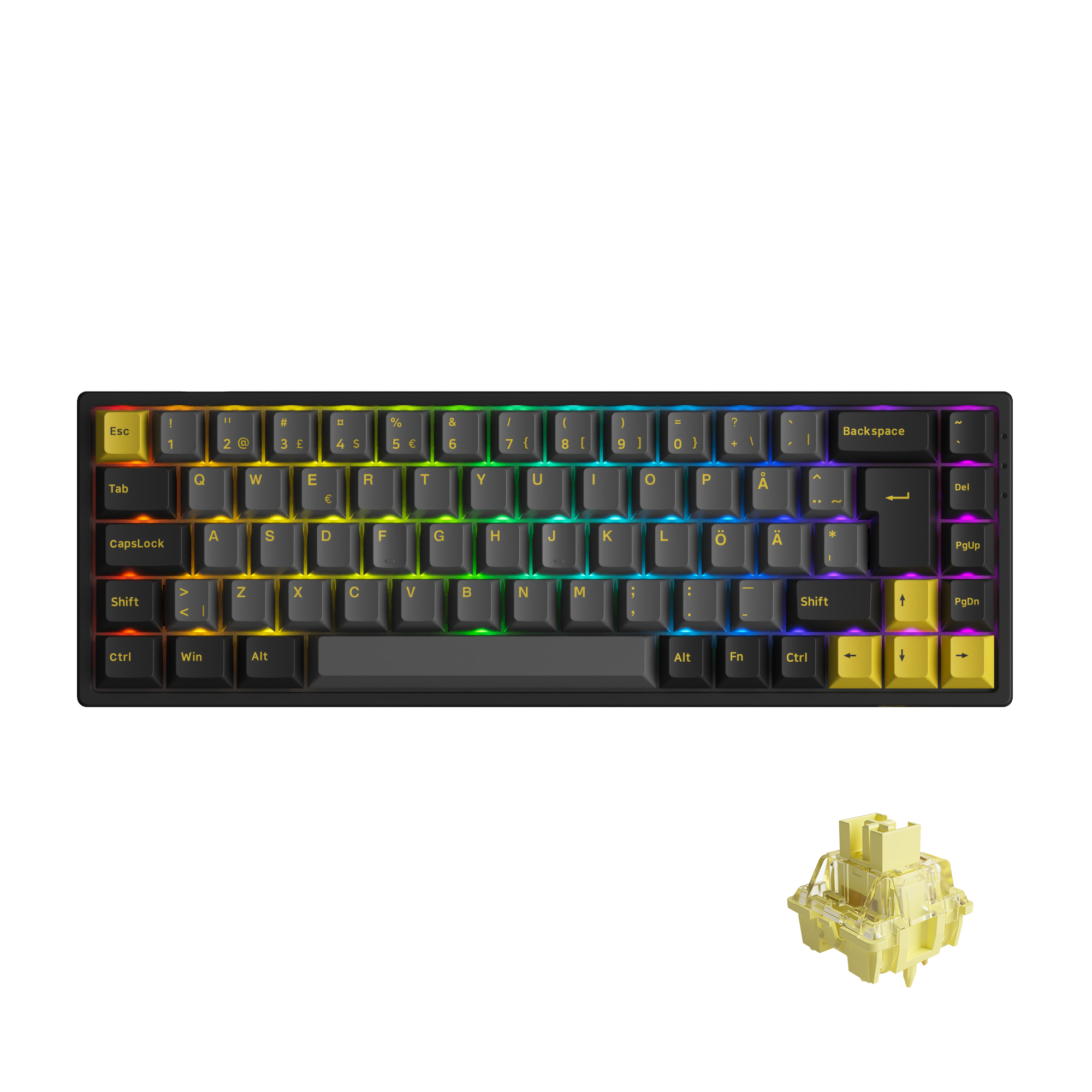 Black & Gold 3068B Plus ISO Nordic - Akko V3 Cream Yellow Pro