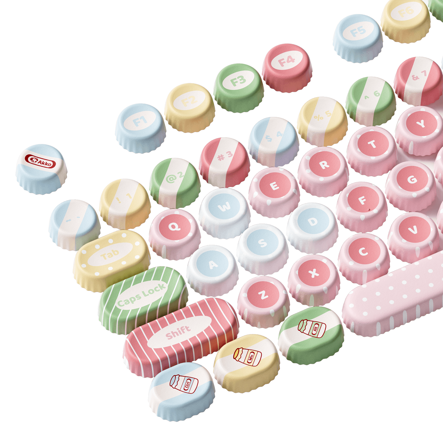 Akko Classic BottleCap Keycaps Set Left Details