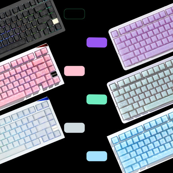 Akko Glassy Carbon Fiber Keycap Set Three Color Choices