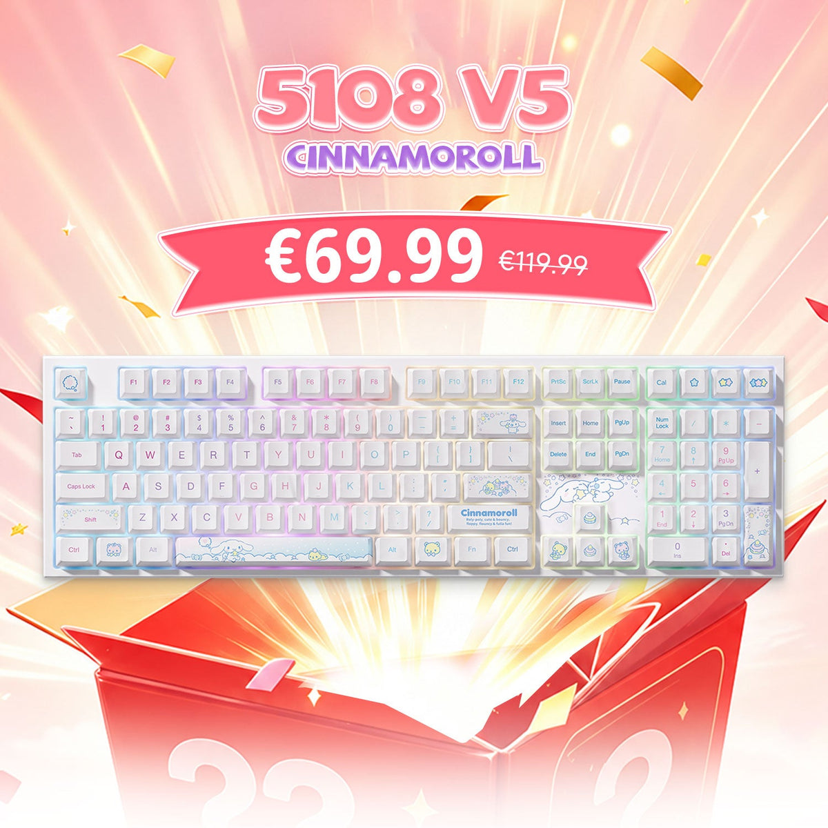 Akko's Mystery Box - Cute 100% Collab IP Keyboard