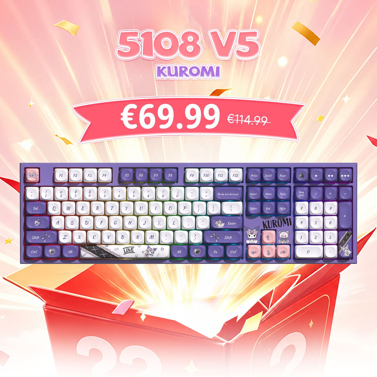 Akko's Mystery Box - Cute 100% Collab IP Keyboard