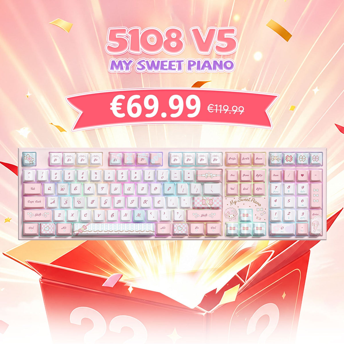 Akko's Mystery Box - Cute 100% Collab IP Keyboard