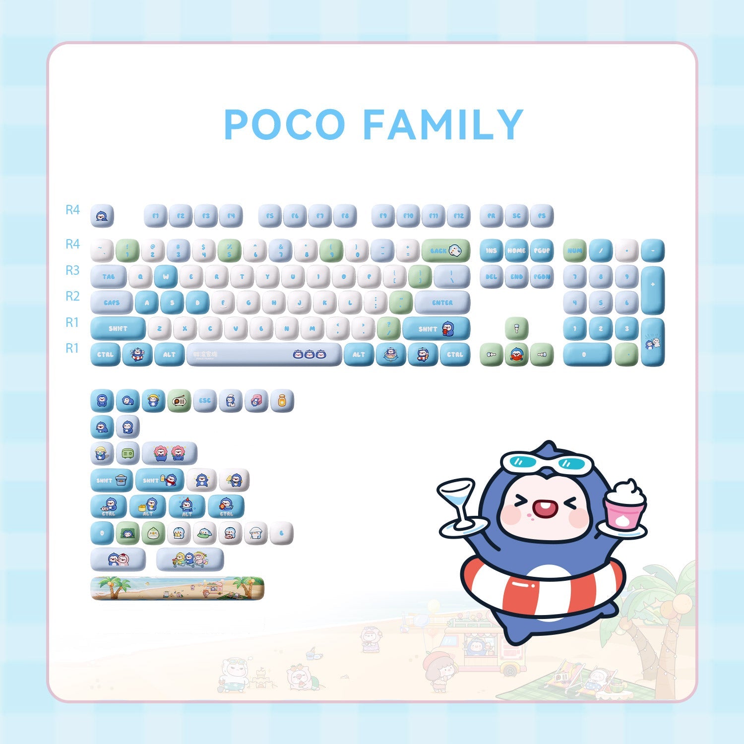 Akko POCO Penguin Keycap Set (136-key)