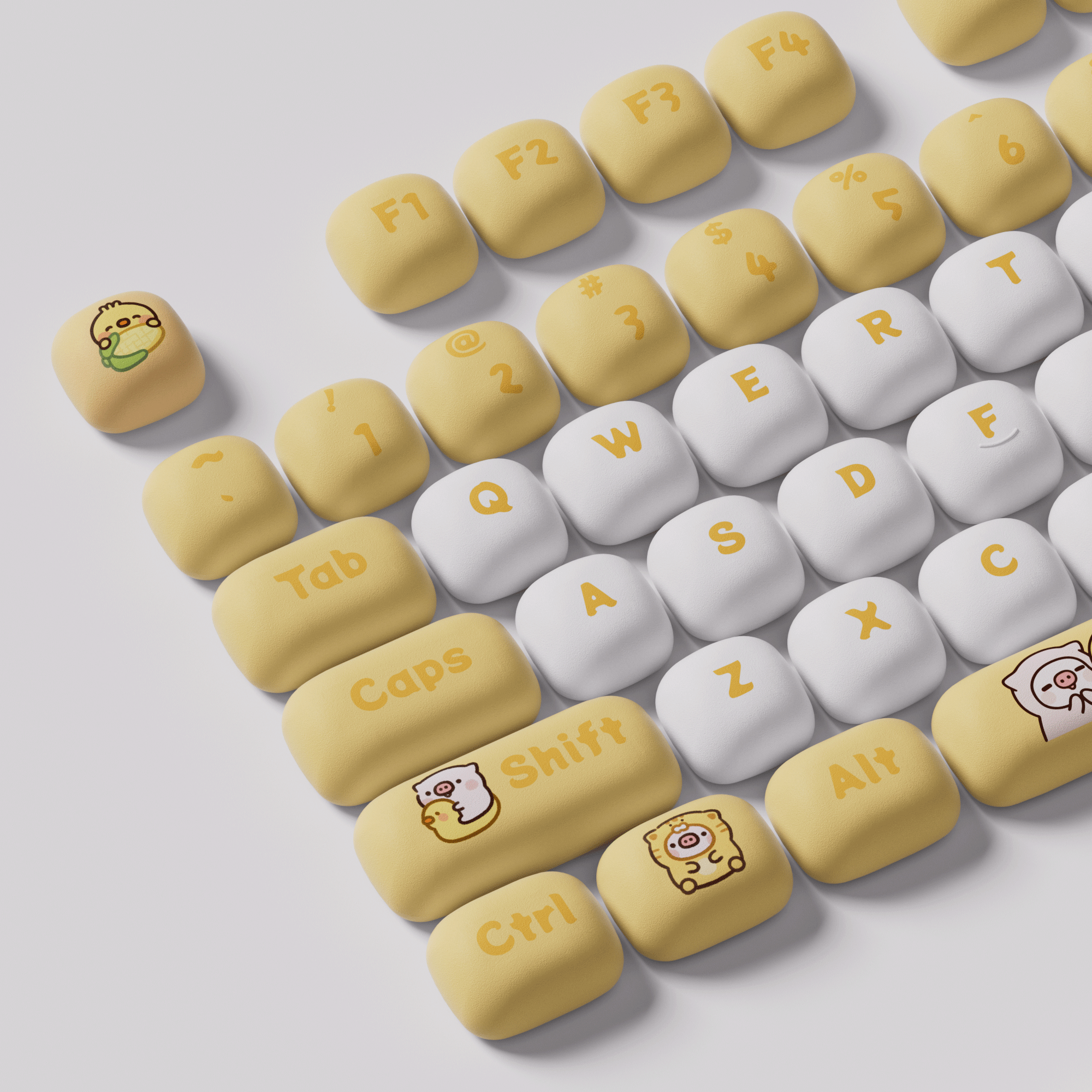 POCO Family POCO Duck Keycap Set Left Section Key Details