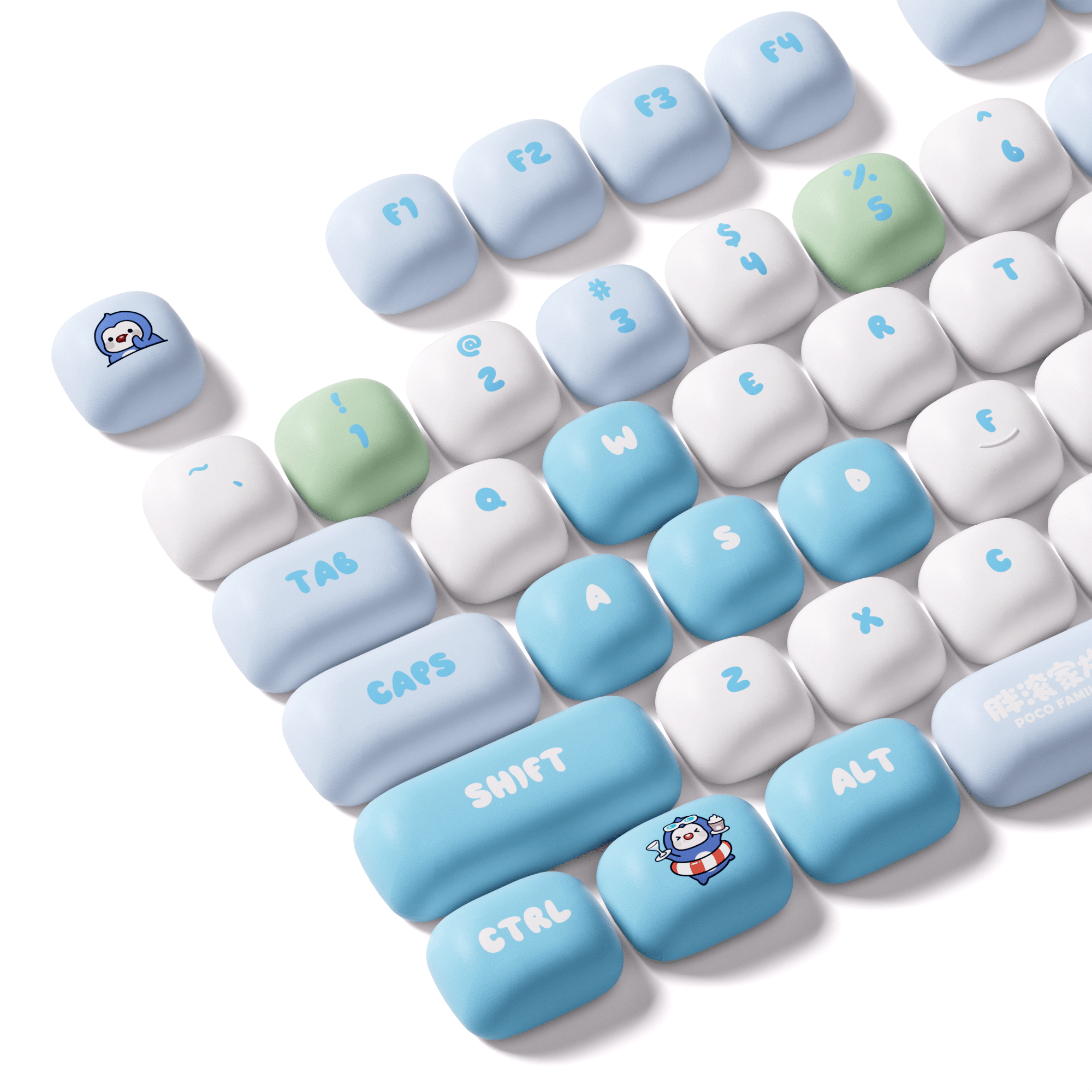 POCO Family - POCO Penguin Keycap Set Left Details