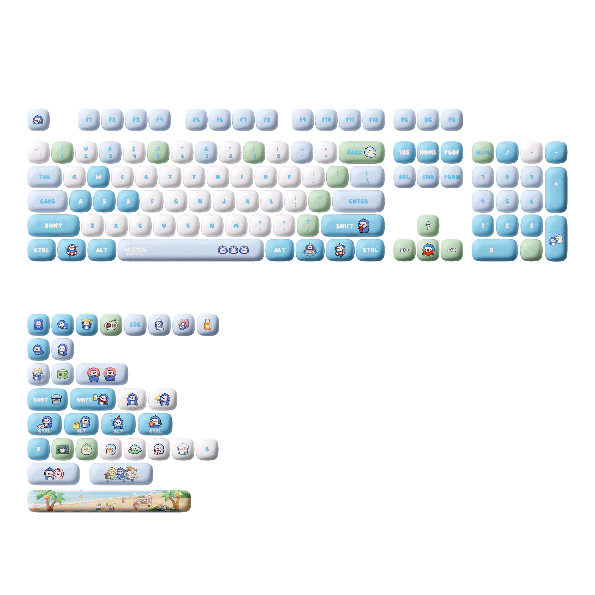 POCO Family - POCO Penguin Keycap Set 136-key