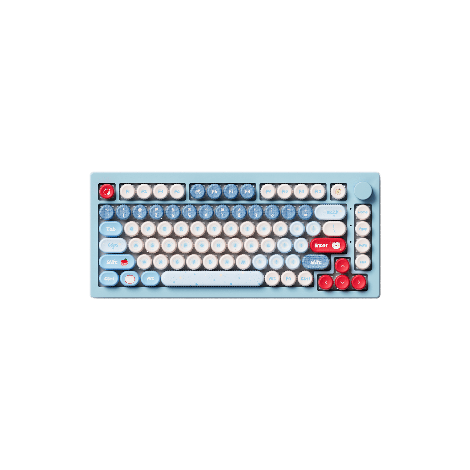 Akko Apple Wave BottleCap Keycaps Set Installed on 75% Keyboard