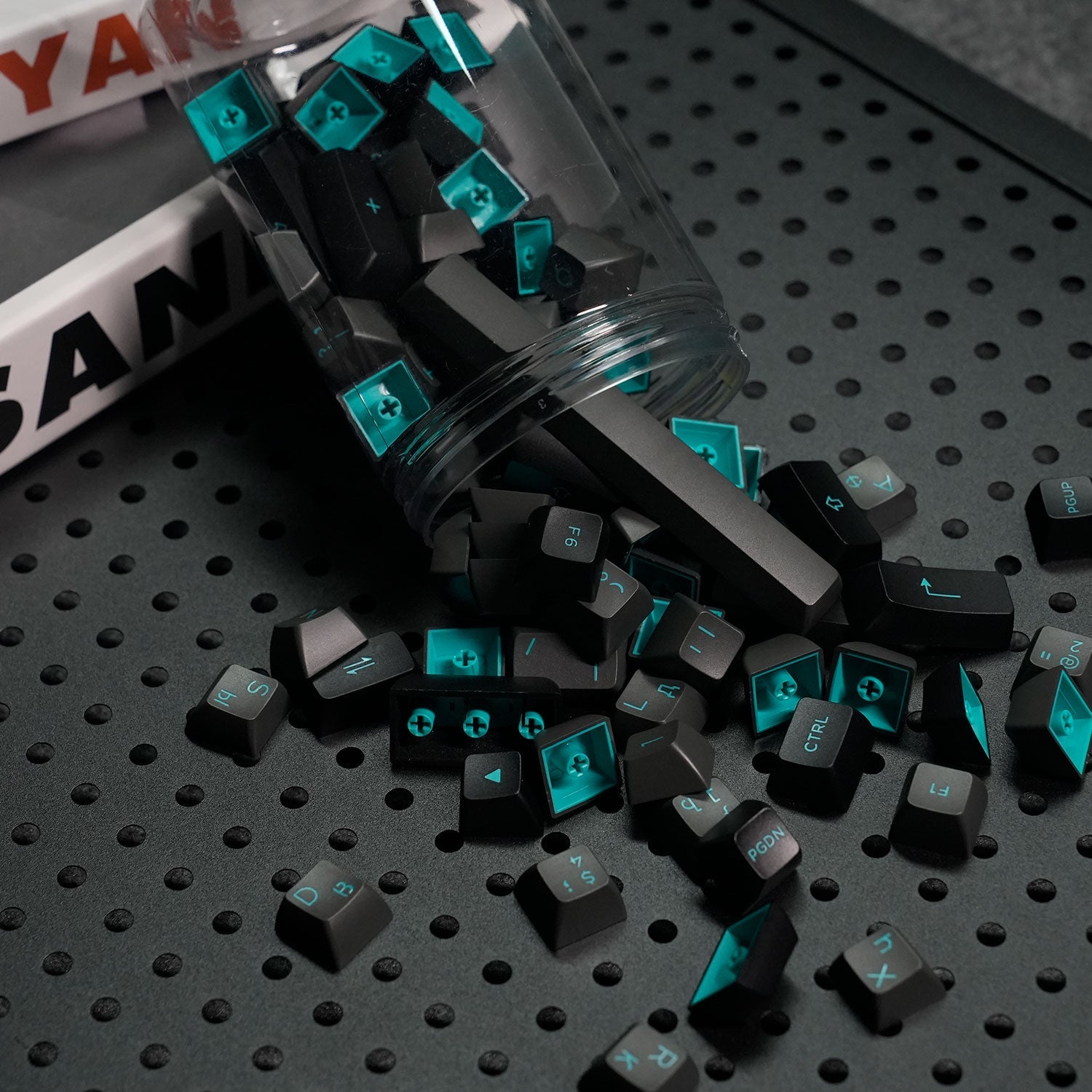 Akko Black Cyan Cyrillic Keycap Set (98-key) Details