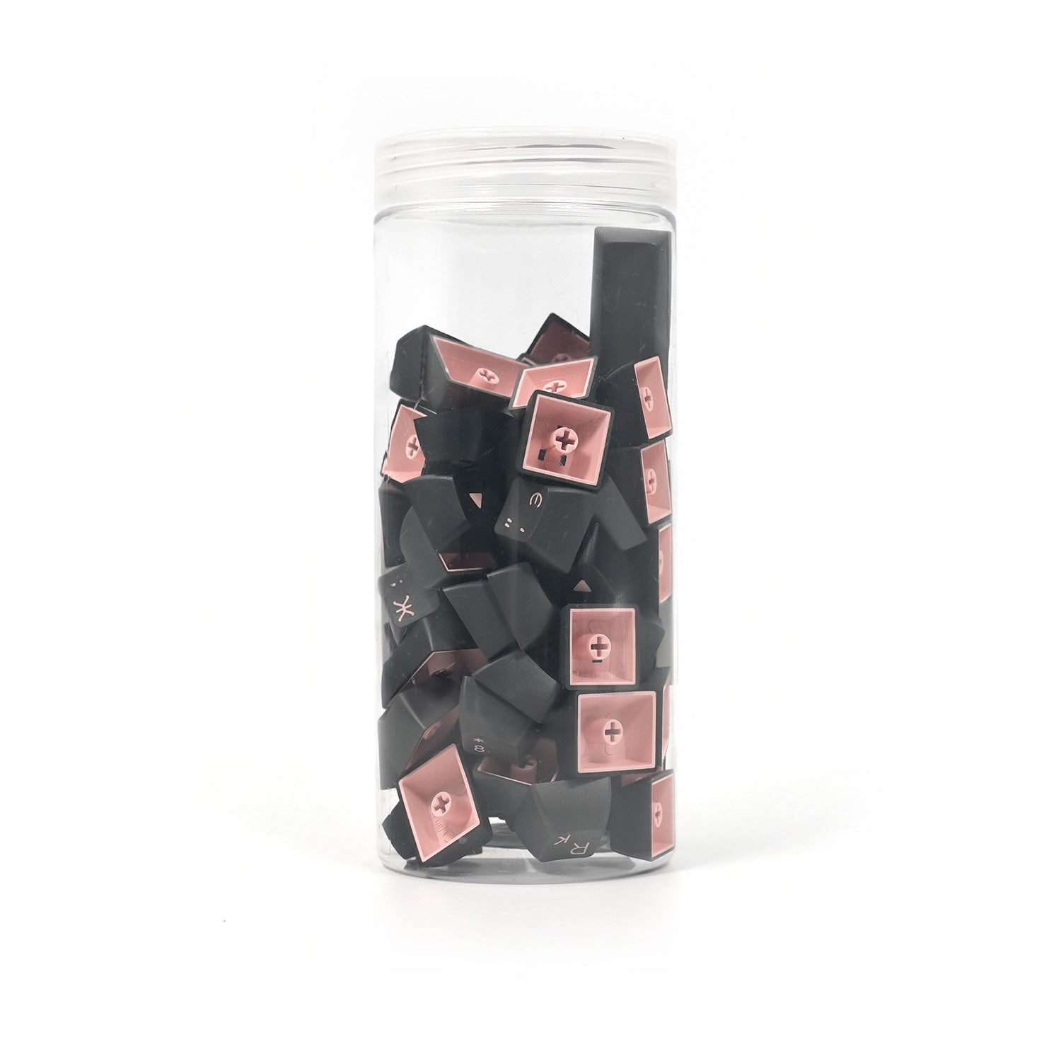 Akko Black Pink Cyrillic Keycap Set (68-key) Jar Packaging