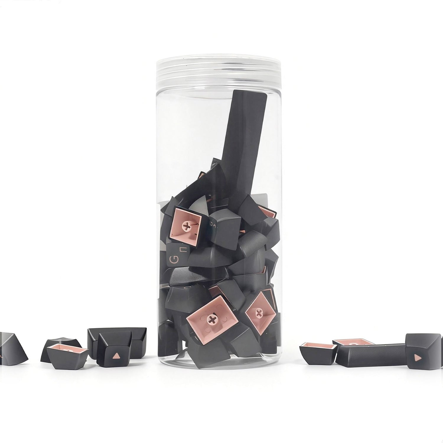 Akko Black Pink Cyrillic Keycap Set (68-key) Jar Packaging
