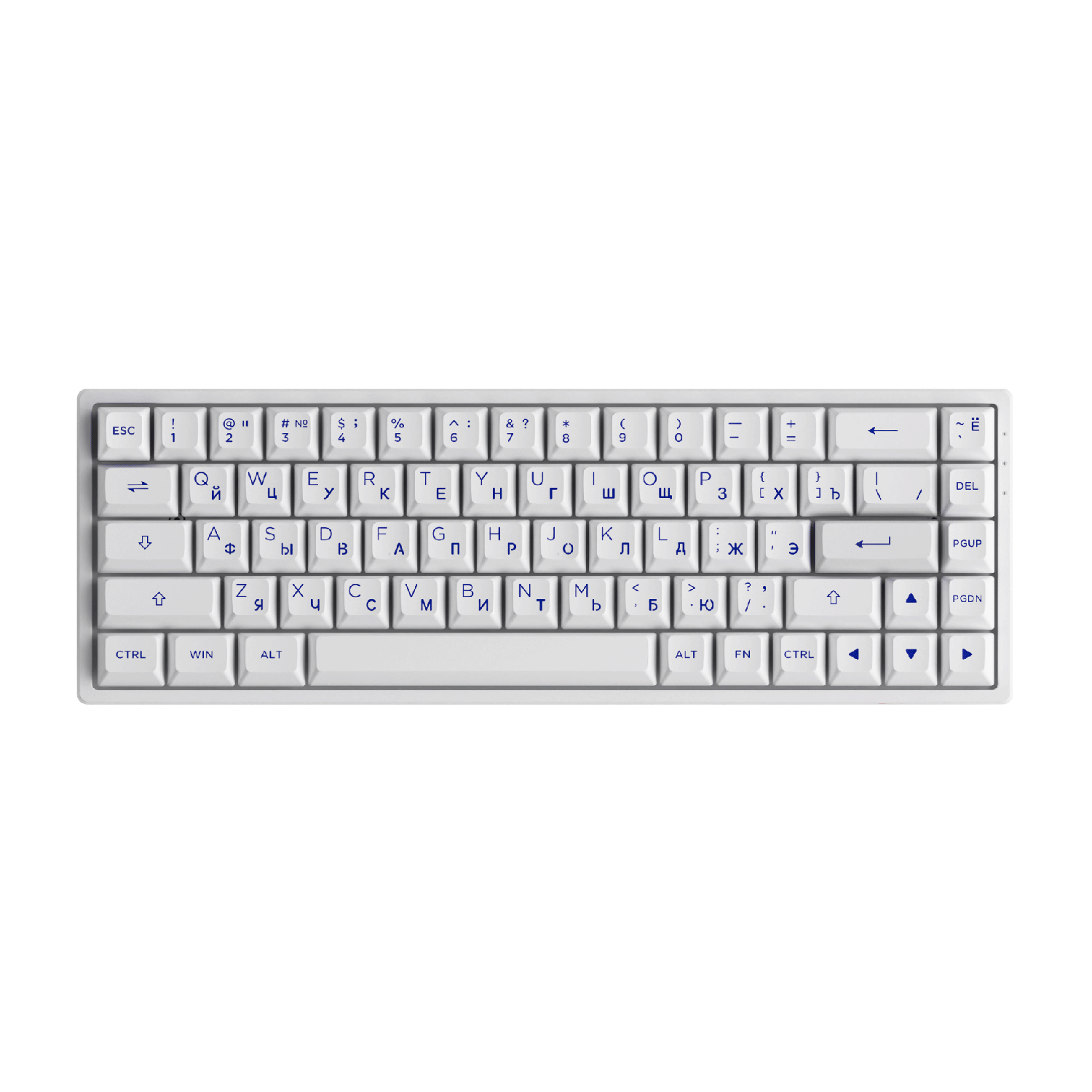 Akko Blue on White Keycap Set (68-key) Install on the Keyboard