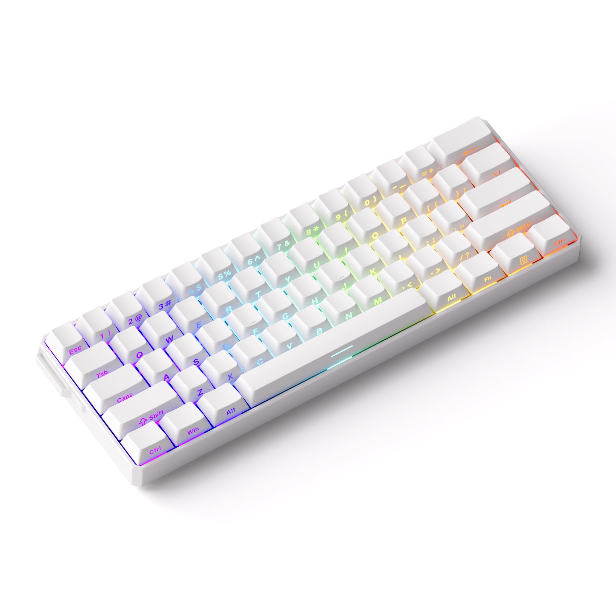 FUN60 Ultra White TMR/HE Magnetic Keyboard Side