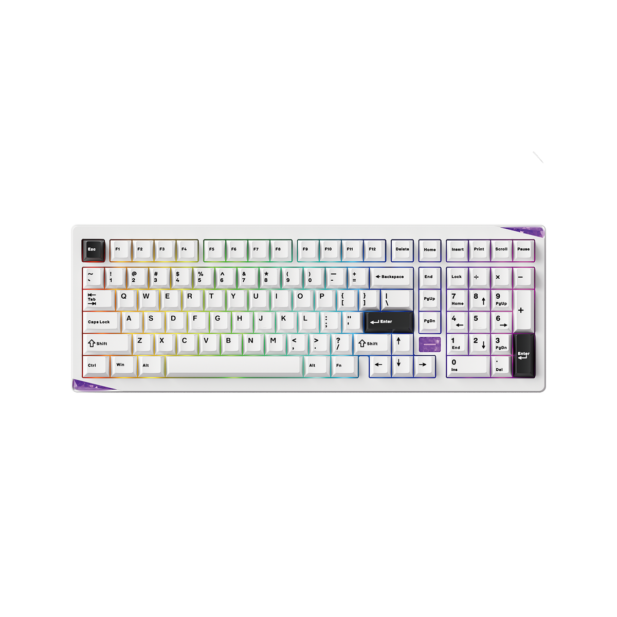 Akko Gem 02 VIA Custom Mechanical Keyboard Black on White