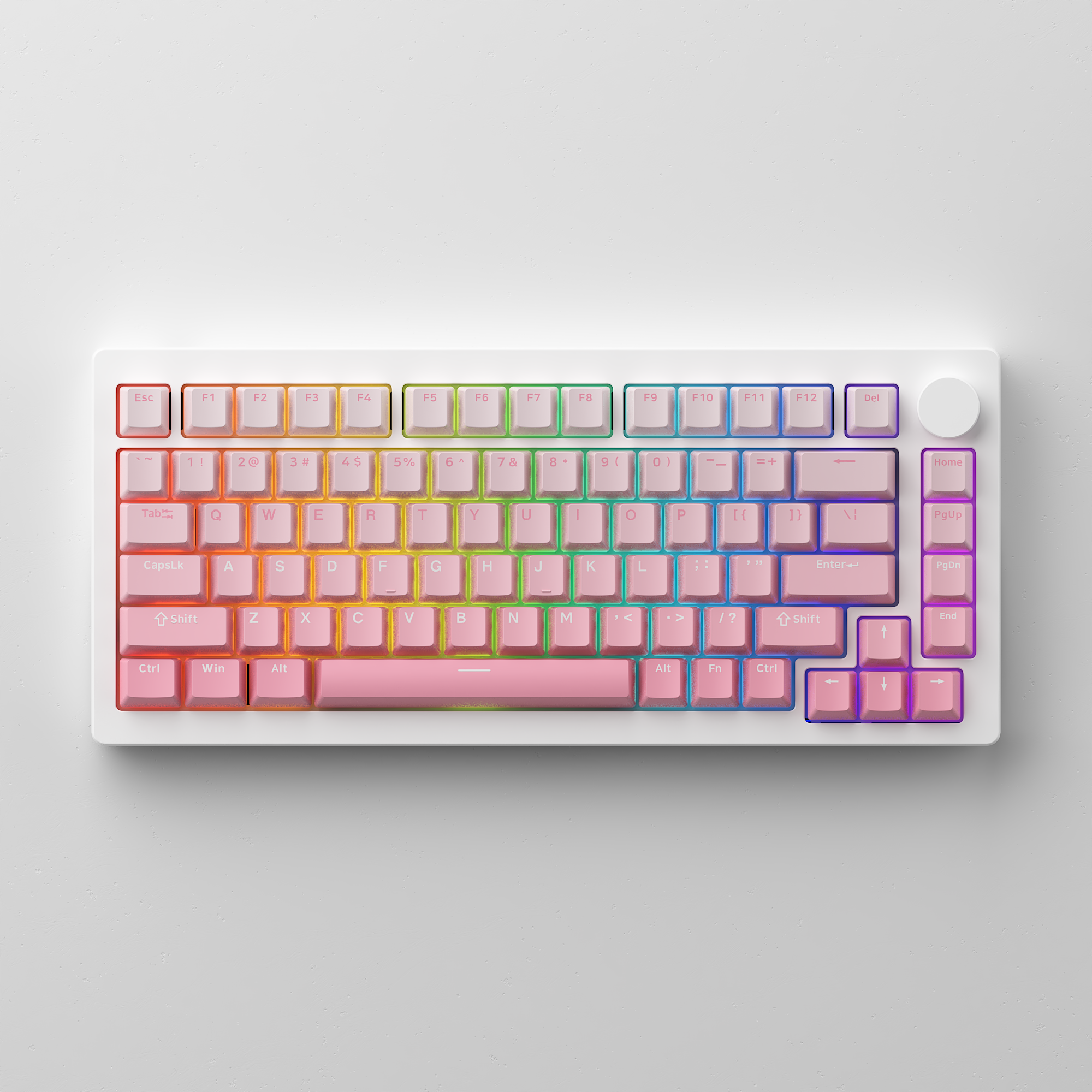 pink monsgeek m1w v3 75 percent mechanical keyboard with rgb