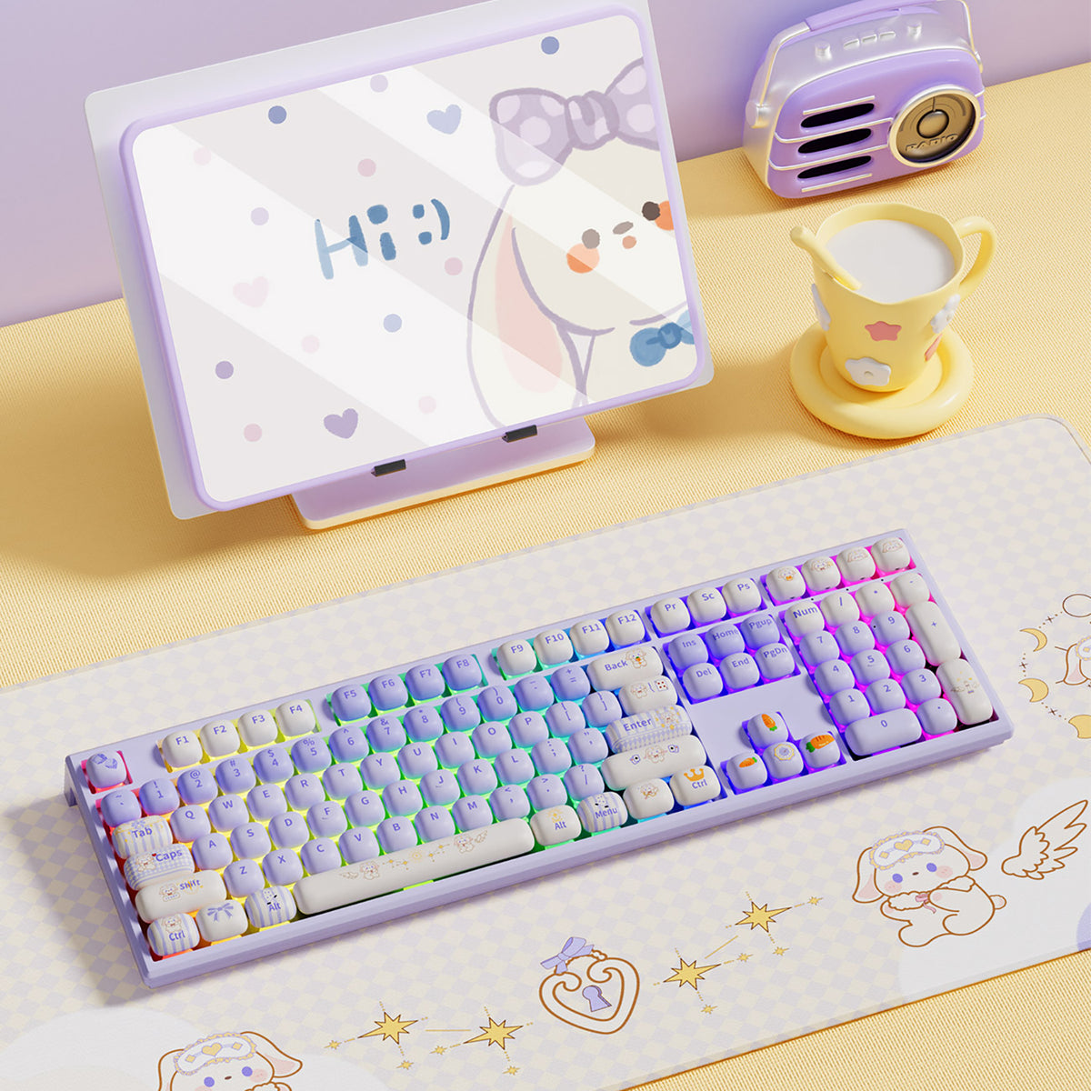 Mechanical Rabbit Keyboard Monsgeek MG108B Magic Lop Bunny Mechanical Keyboard | Monsgeek EU