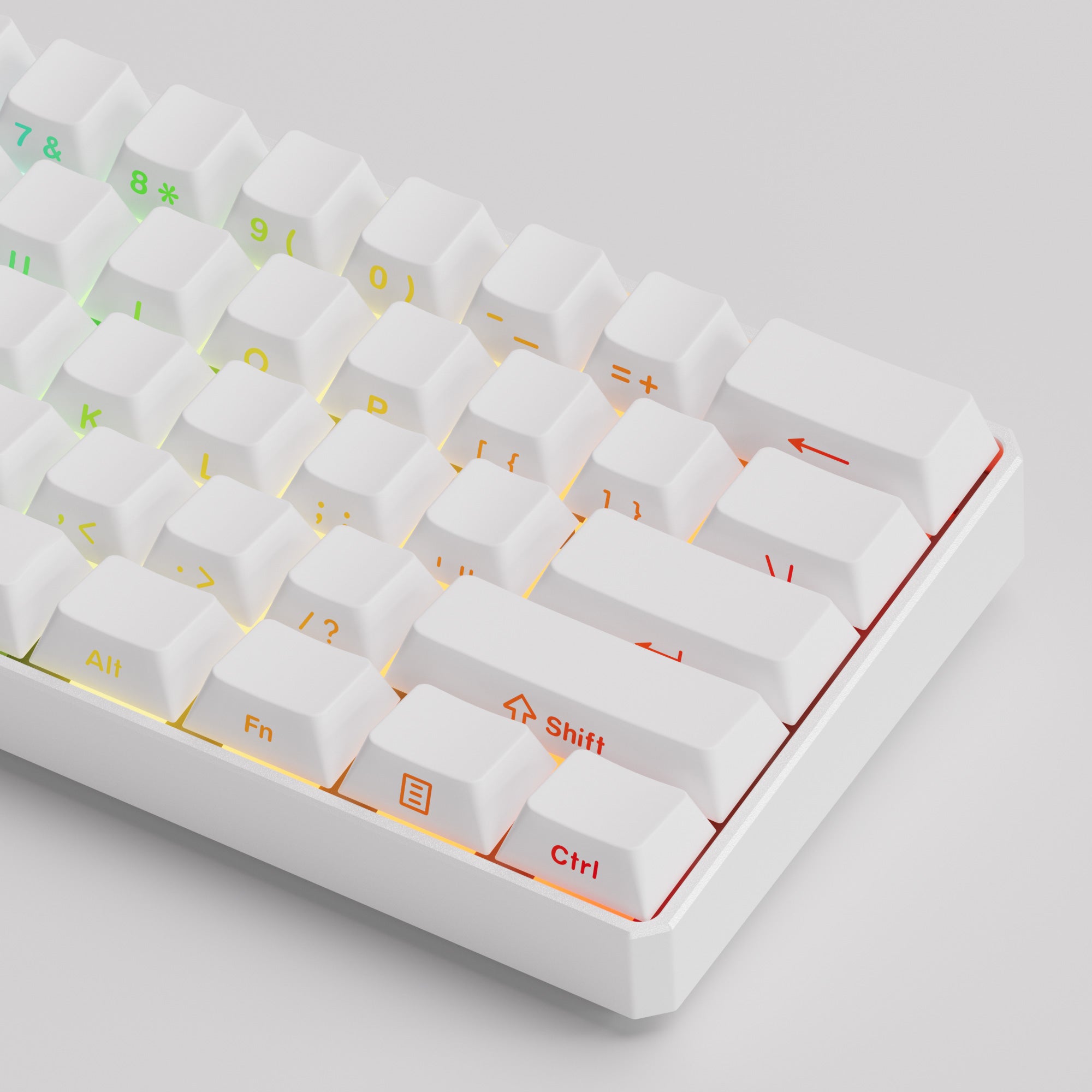 FUN60 Ultra White TMR/HE Magentic Keyboard Side Printed Keycaps RGB