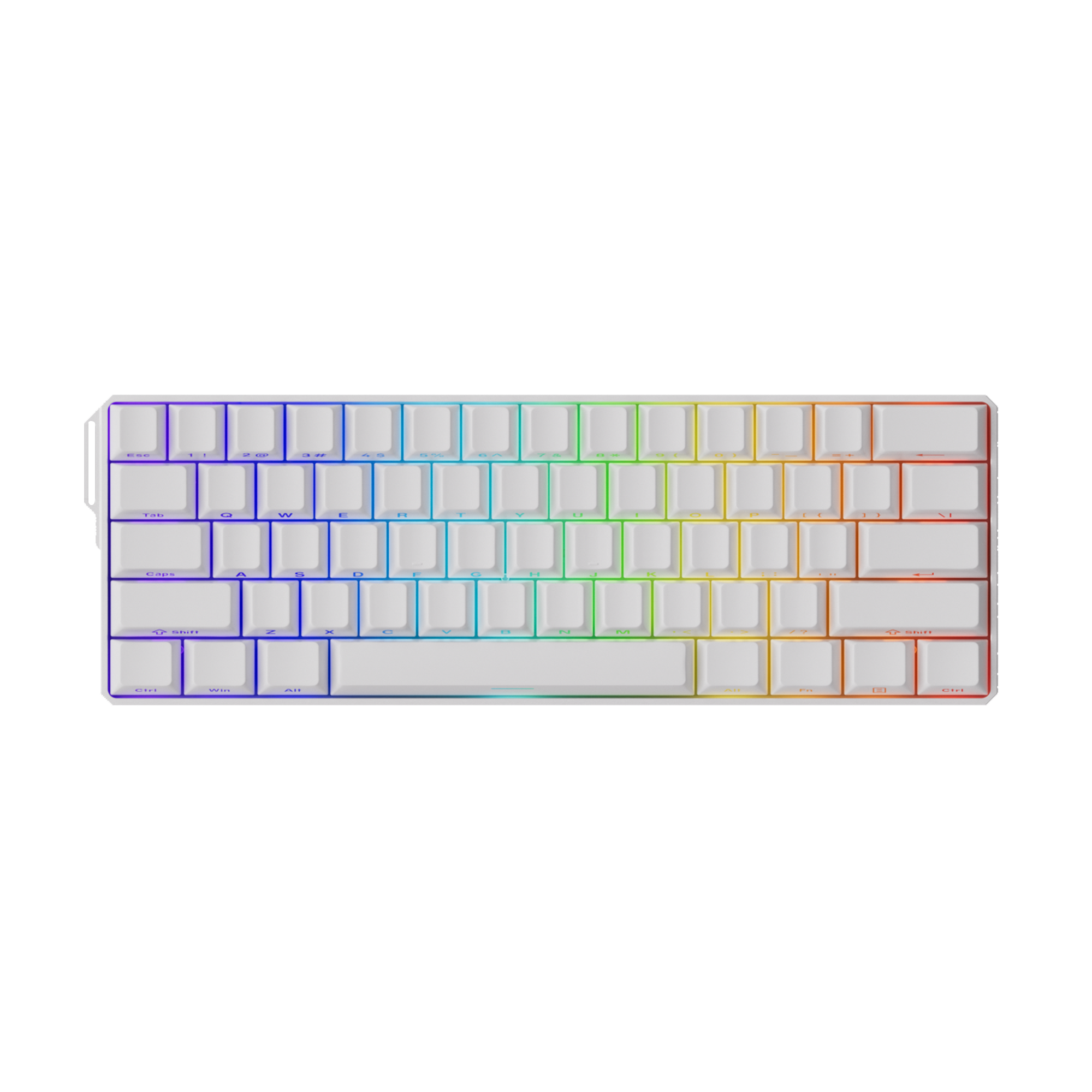 FUN60 Ultra White TMR/HE Magentic Keyboard Side Printed Keycaps