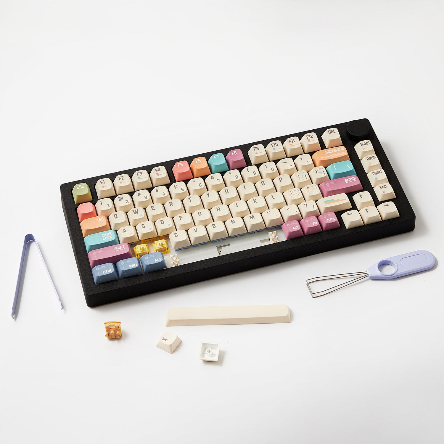 MonsGeek M1 V5- Black on White- Black & Silver
