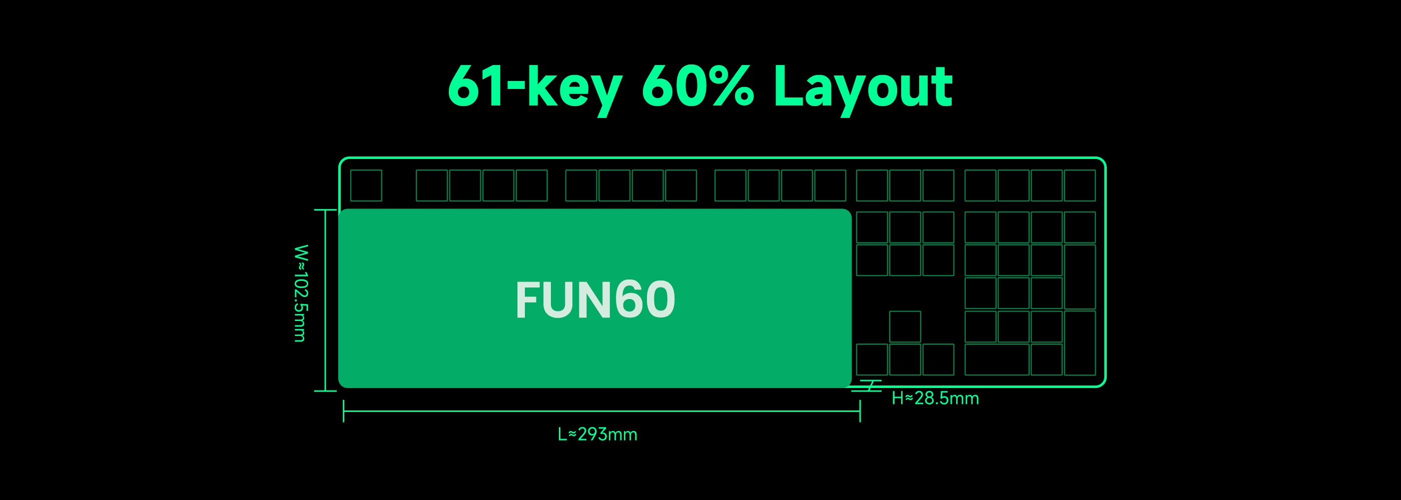 FUN60 Ultra TMR/HE Magnetic Keyboard 60% Layout