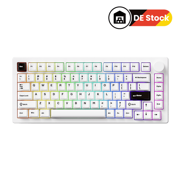 MonsGeek M1 V5- Black on White- Black & Silver